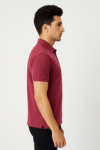 Men’s Maroon Solid Polo T‑Shirt – Soft Cotton Blend, Classic Fit