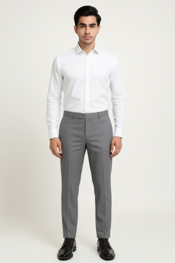 Men’s Grey Slim Fit Formal Trousers