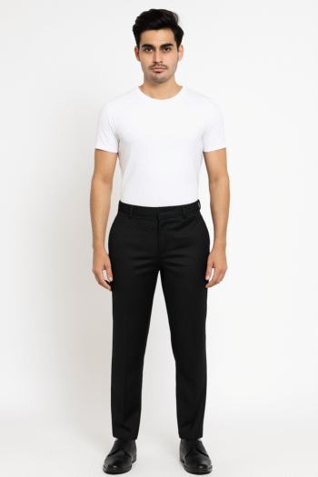 Men’s Classic Black Slim-Fit Formal Trousers