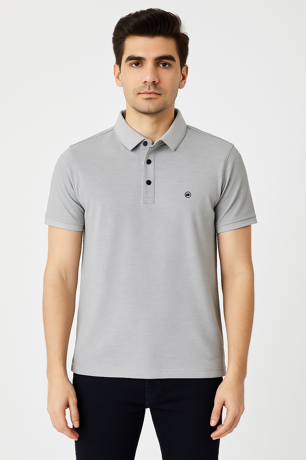 Classic Grey Polo T-Shirt for Men