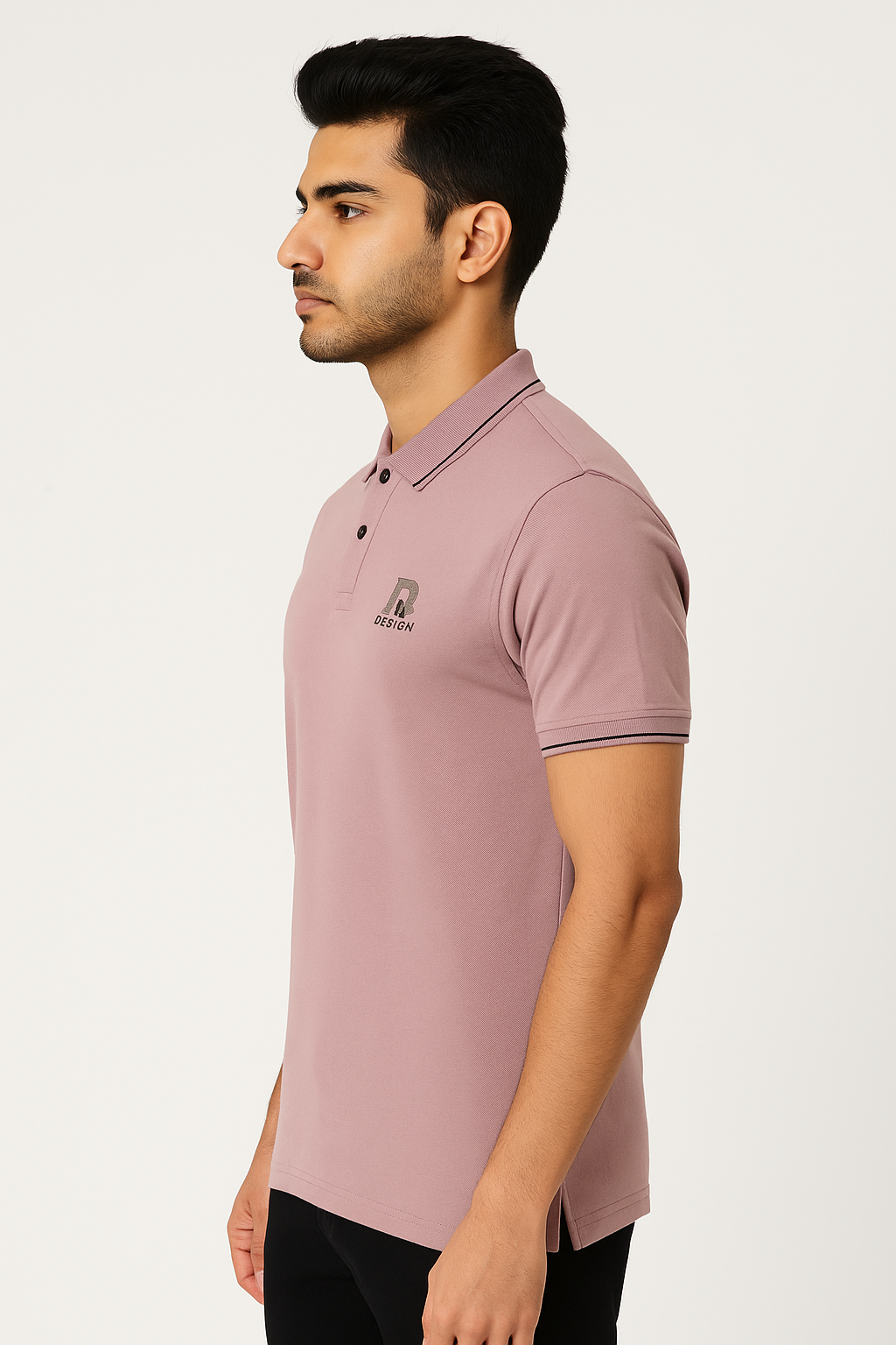 Men’s Mauve Polo T-Shirt with Embroidered Logo