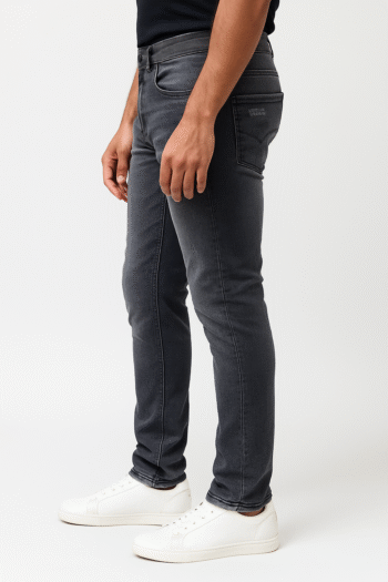 Men’s Charcoal Grey Slim-Fit Stretch Jeans
