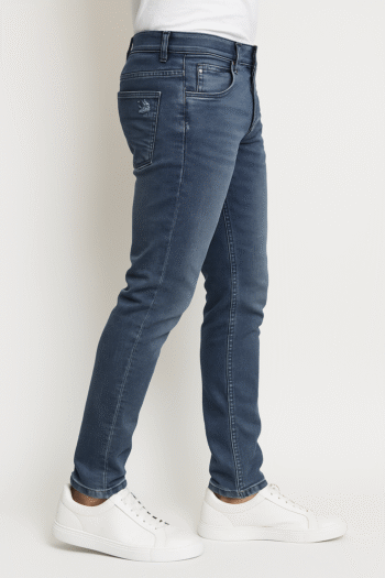 Men’s Mid-Blue Slim-Fit Stretch Jeans
