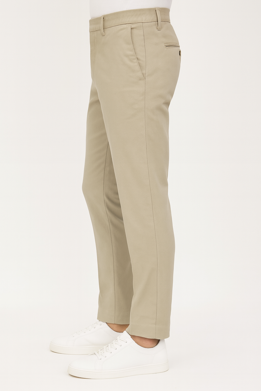 Men’s Beige Slim-Fit Formal Trousers