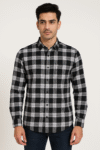 Men’s Black & White Checked Casual Shirt