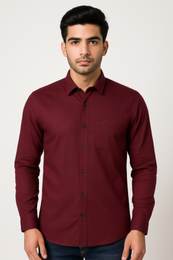 Maroon Slim Fit Formal Shirt