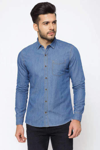 Men’s Blue Denim Casual Shirt