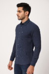 Men’s Navy Blue Striped Casual Shirt