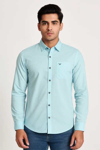 Aqua Blue Slim Fit Formal Shirt