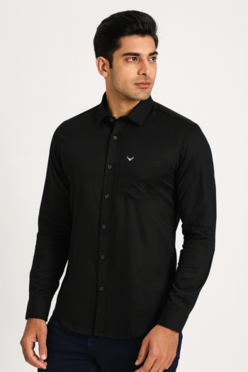 Black Slim Fit Formal Shirt