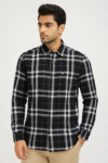 Men’s Black & White Checked Casual Shirt
