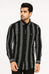 Men’s Black & White Vertical Striped Shirt