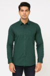 Men’s Solid Dark Green Slim Fit Shirt