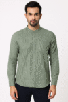 Men’s Green Striped Full Sleeve Shirt