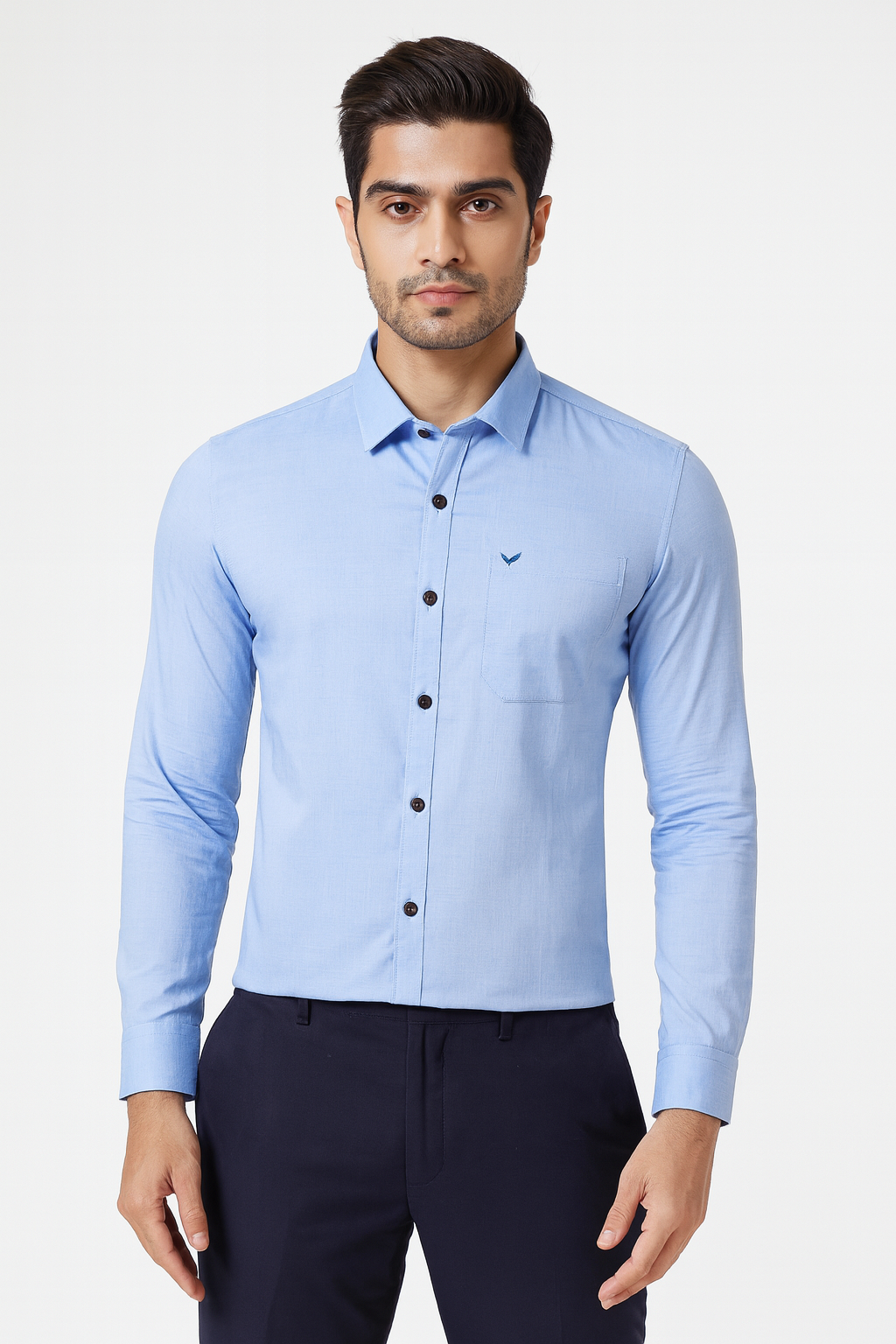 Men’s Light Blue Formal Shirt with Pocket
