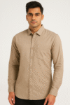 Men’s Solid Beige Casual Shirt