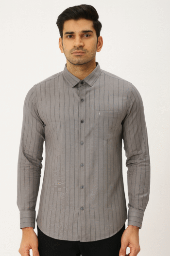 Men’s Grey Pinstripe Formal Shirt
