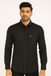 Men’s Black Diamond Pattern Slim Fit Shirt