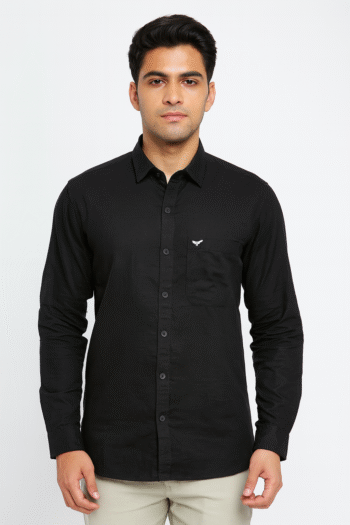 Men’s Classic Black Solid Shirt