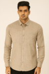 Men’s Solid Beige Casual Shirt