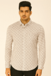 Men’s White Printed Casual Shirt