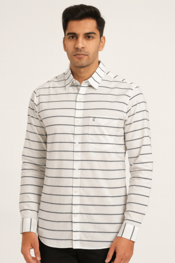 Men’s White Striped Shirt