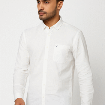 Men’s Classic White Solid Casual Shirt