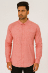 Men’s Solid Red Slim Fit Casual Shirt