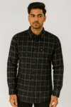 Men’s Black Checked Casual Shirt