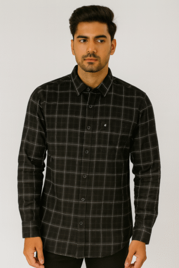 Men’s Black Checked Casual Shirt
