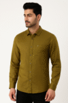 Men’s Olive Green Solid Casual Shirt