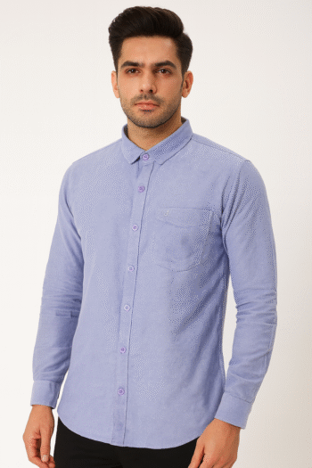 Men’s Lavender Solid Slim Fit Shirt