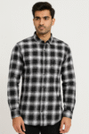 Men’s Black & White Checkered Casual Shirt