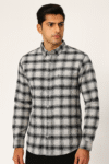 Men’s Grey & Black Checked Casual Shirt