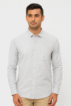 Men’s Light Grey Solid Slim Fit Shirt