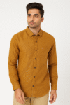 Men’s Mustard Yellow Solid Slim Fit Shirt