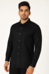 Men’s Classic Black Solid Slim Fit Shirt