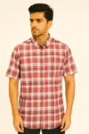 Men’s Red Checked Short Sleeve Shirt