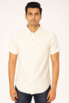 Men’s Solid Off-White Short Sleeve Shirt