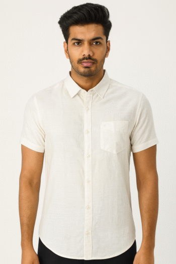 Men’s Classic White Short-Sleeve Shirt