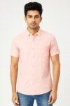 Light Pink Striped Short Sleeve Shirt