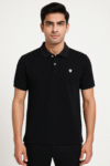 Men’s Classic Black Polo T-Shirt with Embroidered Chest Logo