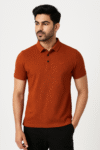 Men’s Rust Orange Polo T-Shirt with Subtle Embroidered Logo