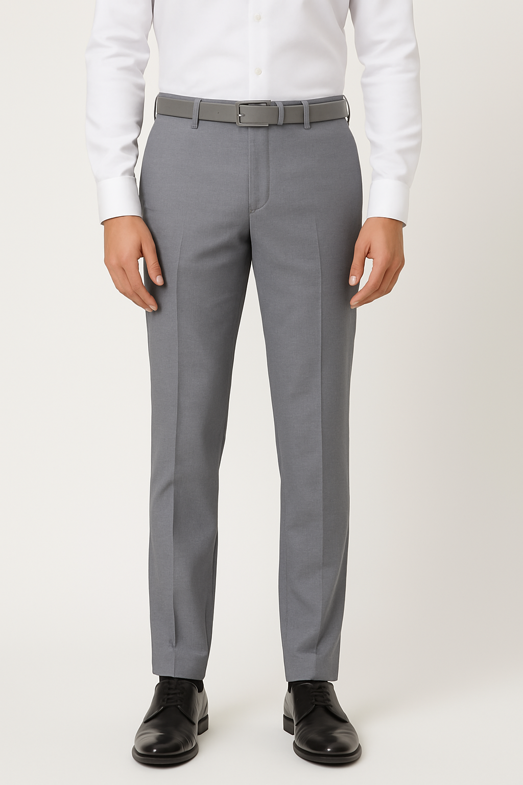 Light Grey Tailored Fit Formal Trousers