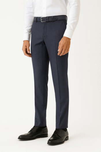 Men’s Navy Blue Slim-Fit Formal Trousers
