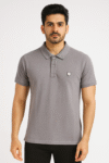 Men’s Light Grey Polo T-Shirt – Classic Solid Cotton Comfort