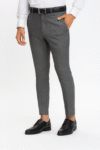Slim-Fit Charcoal Grey Formal Trousers