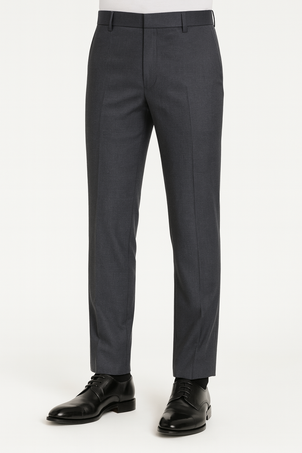 Men’s Dark Steel Slim Fit Formal Trousers – Refined Modern Tailoring
