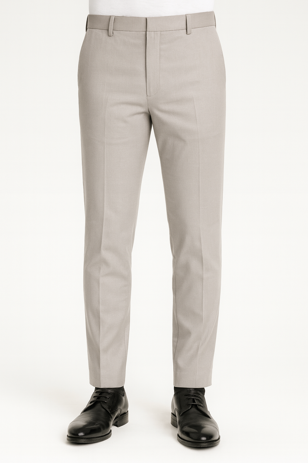 Men’s Light Beige Slim Fit Formal Trousers – Premium Everyday Elegance