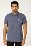 Men’s Navy Blue Printed Polo T-Shirt